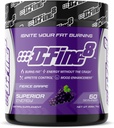 Thermogenic Pre-Workout Energy Powder & Shredding Supplement, Boost Energy Mood & Focus, Sugar Free, innehåller Senactiv, Endurance, 300mg koffein, N-Acetyl-L-Tyrosin (Fierce Grape)