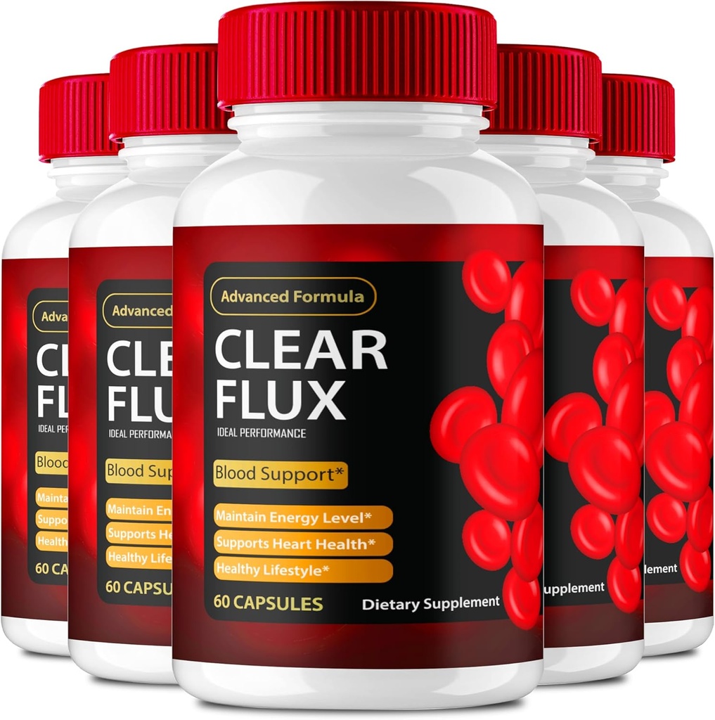 Hapus Suplemen Flux, Super Boost Clear Flux Suplement, Clear Flux Pills, Formula Resmi, Premium Dukungan untuk Mempertahankan Sirkulasi Levels & Healthy (5 Pack)