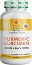 Veda Turmeric dan Ginger Capsules 120 Pil - Kurcumin Turmeric Organik dengan Pepper Hitam untuk Dukungan Gabungan - Non GMO, Bebas Gluten, Turmeric dan Ginger Supplemen (95% curcuminoid)