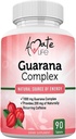 Amate Life Guarana Complex - Guarana Complex Energizer - Caffeina Integratore Energizzante - Fonte di Energia - Aumentare le Funzioni Mente Supplemento - 1000mg di Guarana - 90 compresse
