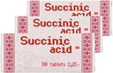 3 x Succinic Acid Amber Acid 80 Tablets – Total 240 Tablets