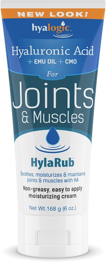 HylaRub HA Joint & Muscle Cream – Hyaluronic Acid Muscle Rub w/Emu Oil & CMO – Non Greasy, Soothes, Moisturizes & Maintains Shoulders, Knees, Back, HIPS & More 6 oz von Hyalogic