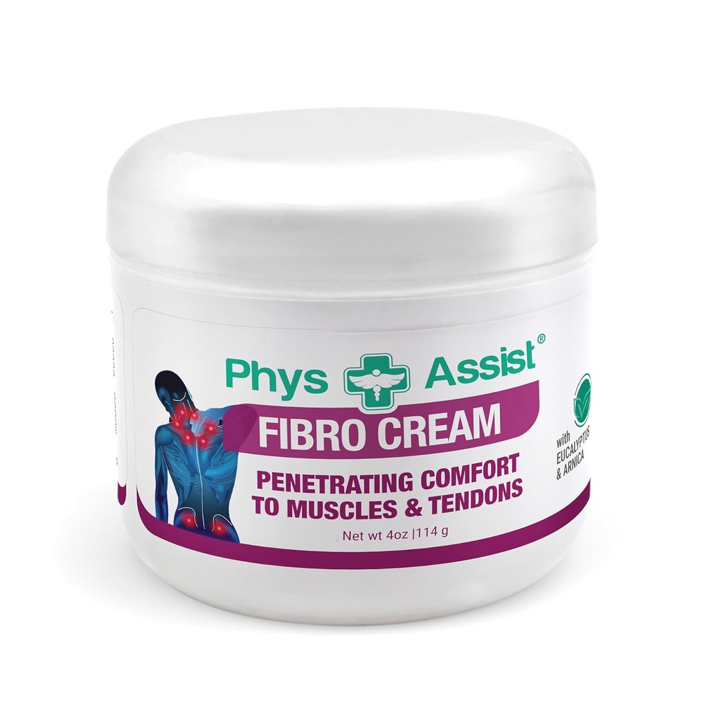 PhysAssist Fibromyalgia Cream - Натуральний ботанічний заспокійливий і охолодження, 4 oz jar.