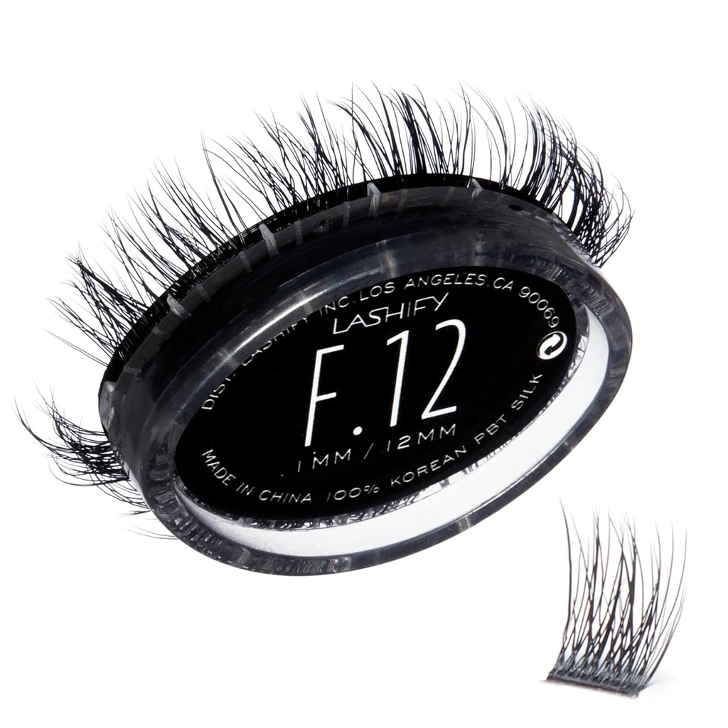 Lashify Fluffy 12mm Gossamer Eyelash Extensions Refill, Black, Easy DY False Lass To Add Fullness and Dimension
