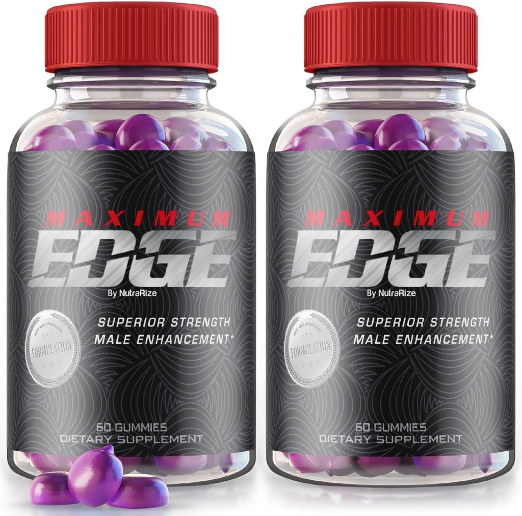 (2 Pack) Максимум Edge Мъжки Гъмии - Максимум Острие Допълнение за мъже, A Daily Формула за обща уелнес и пиково представяне, Максимум Edge Екстра Сила Формула, МаксимумEdge Отзиви (120 Gummies)