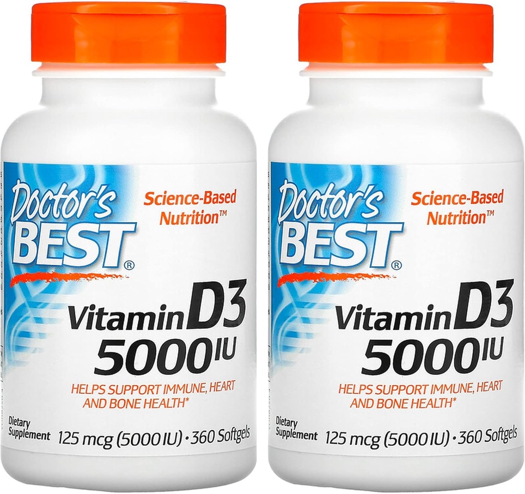 Am besten (2 Pack) Vitamin D3, 125 mcg (5000 IU), 360 Softgels