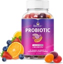 BeLive Probiotics - פרוביוטיקה עם 5 מיליארד CFUs לבריאות העיכול, גברים, נשים וילדים - עבור תמיכה Immune, סוכר חינם & טבעוני | 60 Ct - Blueberry, Strawberry & כתום