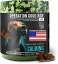Operació Bont Boy Calmant Chews per als Dogs, Stress Live Chews amb Chamomilla i Troptophan per relaxar la relaxació 90 Tractaments suaus, Ingredients Naturals, Veteran propietari - Beefvored