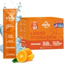 MyHy Liquid Hydration Packets, Electrolyte Drink Mix para adultos & Kids Hydration Soporte, alivio de deshidratación para viaxes, embarazo, fitness, Bachelor & Bachelorette Party - Orange, 50 Count