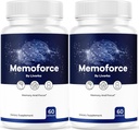 (2 Pack) Memoforce Brain Supplement - Oficiální Memoforce Premium Formule pilulky, Pokročilá podpora Memo Force Brain Supplement pro Wellness & Celkovýzdraví, Memoforce Recenze, 120 Kapsle pro 2 měsíce