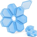 7-i-1 Travel Pill Organizer Set Inkluderar 7 små Pill Box-komponenter som kan monteras i en cirkulär stor Pill Box, Varje liten Pill Case Component kan användas separat (1Pack Blue)