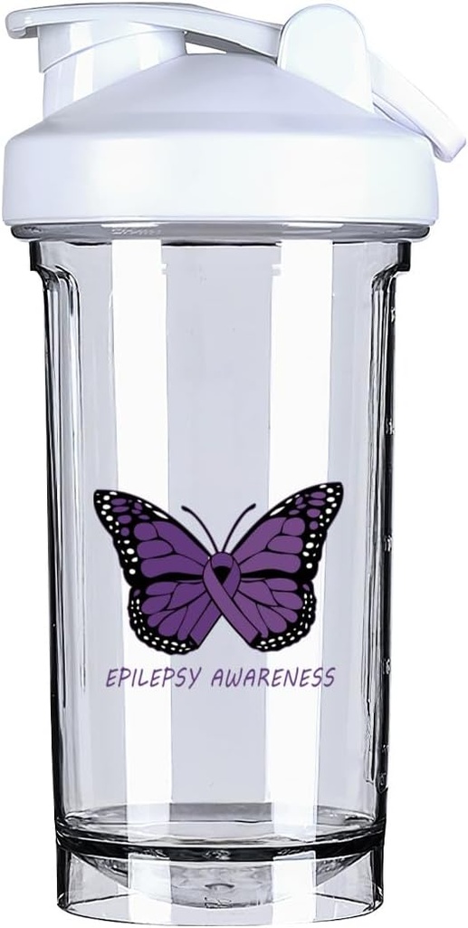 Epilepsy ý thức 18 Ounce Shaker Skler Miber Leak-proak-protin rung bữa ăn tối thay thế ly 500ML/18 Oz Trắng