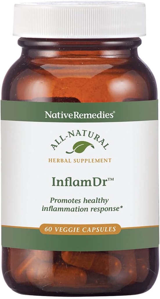 Native Remedies Inflam Dr. - All Natural Herbal Supplement Promotes Healthy Inflammation Response - Helps Fight Oxidative Stress to Cells - 60 Veggie Caps