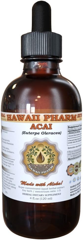Acai Extract lichid, Acai organic (Euterpe Oleracea) Bere Tincture Supliment 4 oz