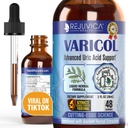 Varicol - Uric Acid Support Liquid Drops - Tart Cherry, Chanca Piedra, Celery Seed + Ginger Extract Complex - Vegan, Sugar-Free Supplement - 2 fl oz와 편안한 관절 및 신장 지원