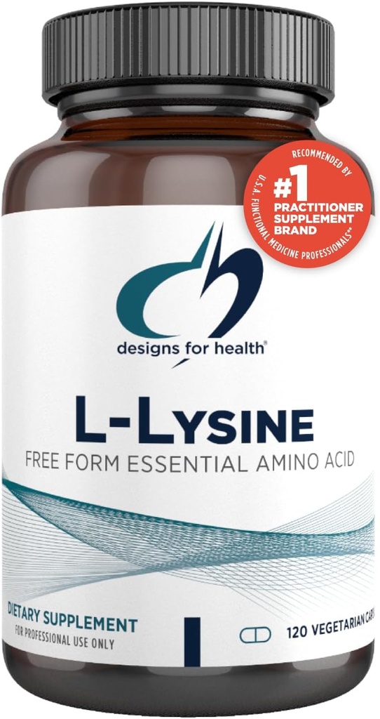 Designs für Gesundheit L-Lysine HCL Pillen 1500mg - Aminosäure Lysin Hydrochlorid Nahrungsergänzung für Erwachsene - Immun + Knochen Gesundheitsunterstützung - Vegan + Non-GMO (120 Kapseln)