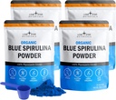 Organic Blue Spirulina Recember 120 Service - 100% Super Foods Blue-Freen Algae สีธรรมชาติสําหรับอาหารเรียบ & Protein เครื่องดื่ม - Not GMO, Gluten-free, เวก้า + USDA Certification, no Fishy, no soft.