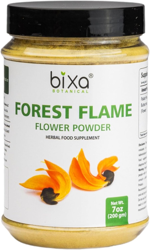 Bixa BOTANICA Forest Flame Tree Powder (Palash/Butea Monosperma), Herbal Natural Supplement for Men and Women 
