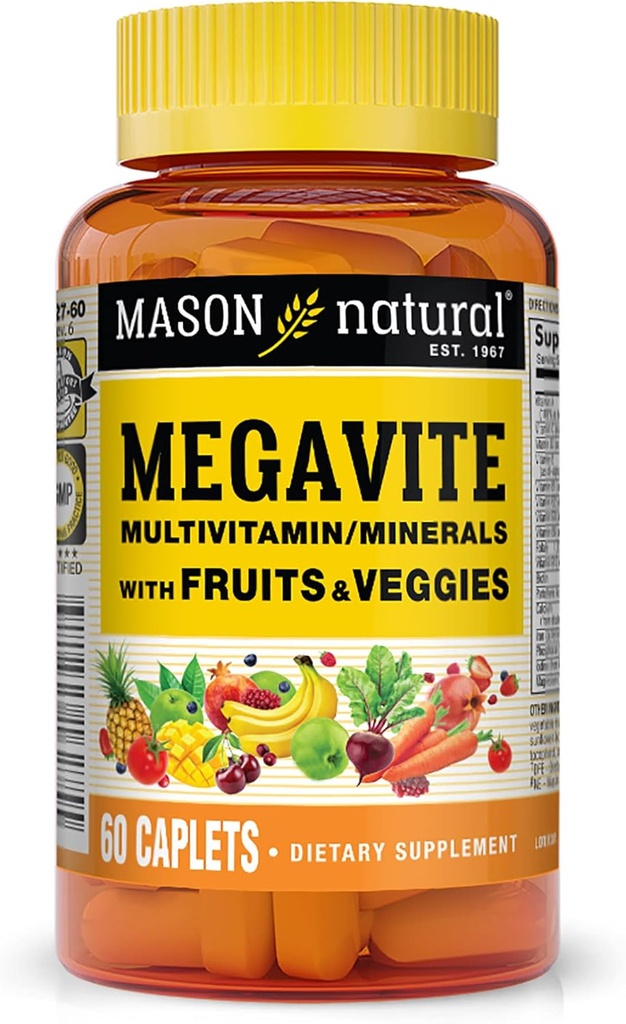 MASON NATUURLIJKE Vitamine Megavite Fruit en Veggie Mineral Formula, 60 Tellen