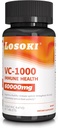Losoki VC 1000 - High-Dose ויטמין C תוספי עבור Immune Support & Antioxidant Protection - Buffered Formula with Rose HIPS אבקת - 60 טבליות