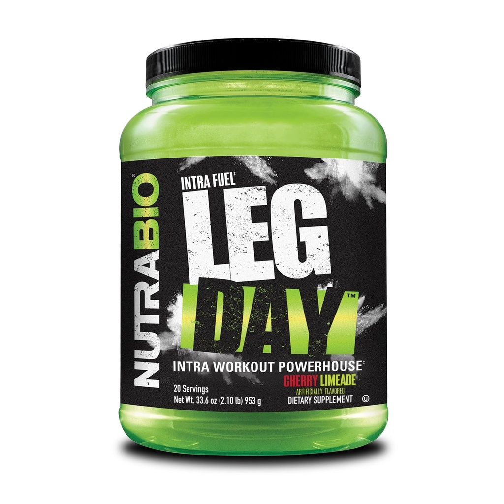 NutraBio Leg Day Intra Workout Powder – Advanced Carb Supplement with Cluster Dextrin & Electrolytes – Carb Powder with EAAs/BCAAs – Cyclic Dextrin for Performance – Cherry Lime, 20 Servings