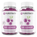 PUREFINITY Elderberry Gummies with Sambucus, Vitamin C, and Zinc – Your Perfect Daily 3-in-1 Supplement for Kids & Adults – Gluten Free, Non-GMO, Vegan, 60 Count (Pack of 2)