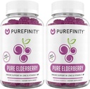 PUREFINITY Elderberry Gummies with Sambucus, Vitamin C, and Zinc — Your perfect Daily 3-in-1 supplement for Kids ' Adults — Gluten Free, Non-GMO, Vegan, 60 count (Pack of 2)