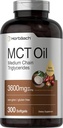 Horbäach MCT Oil Pills | 3600mg | 300 Softgel Capsules | Keto Supplemento da Coconut | con Caprylic & Capric Acid | Non OGM e Gluten Free
