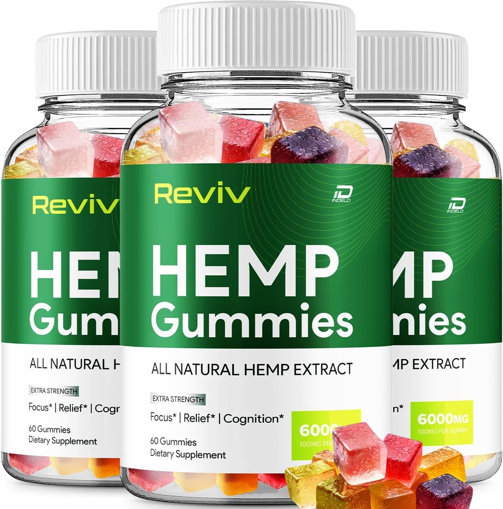 Reviv Hemp - с экстрактом семян конопли RevivHemp Gummies Tinnitus Herbal Supplement, Health and Wellness Support, All Natural Reviv Gummy (3 пакета - 180 гумми)