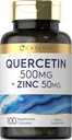 Carlyle Quercetin 500mg Kapseln | mit 50mg Zink | 100 Count | Non-GMO und glutenfreie Ergänzung