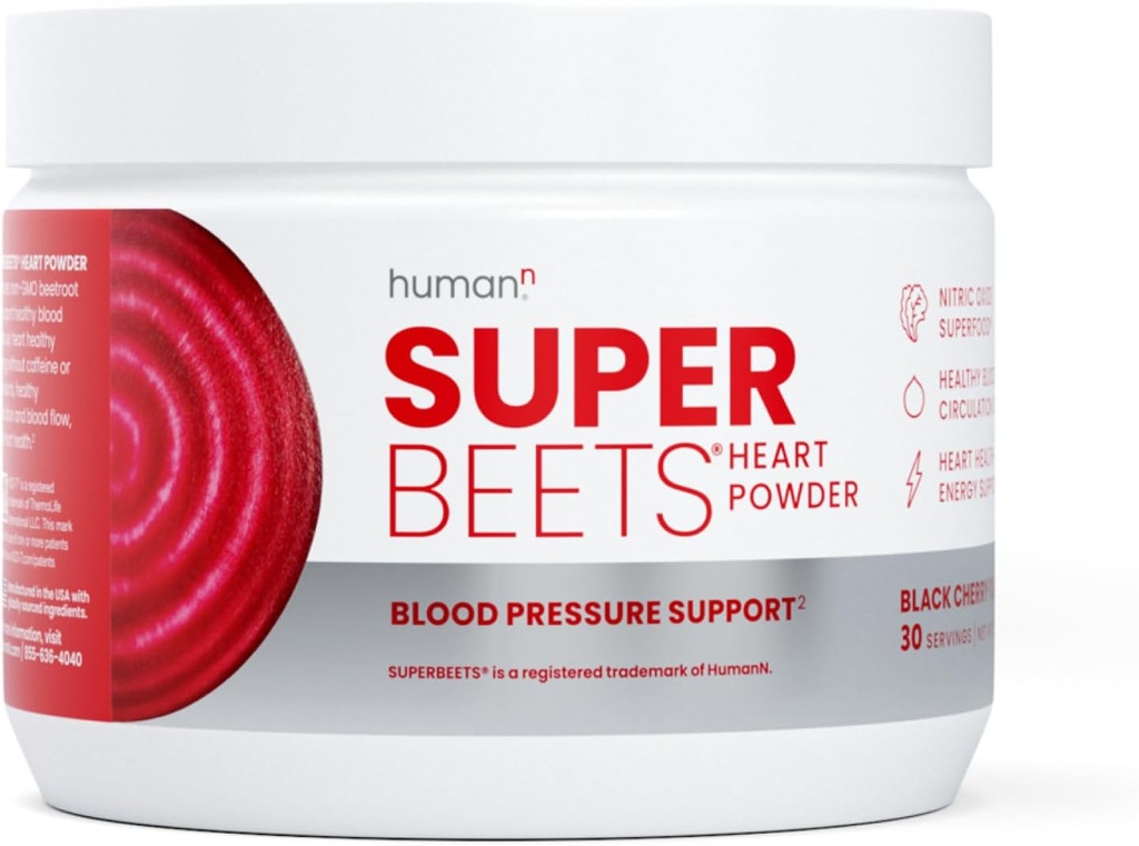 人肉超级蜜蜂甜菜根粉 - 非GMO Beetroot超级食品 - Nitric Oxide 补充心脏健康,循环和血压支持 - Black Cherry, 30 services