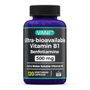 VANI 500MG Benfotiamine with B1, 5X Time Fat & Water Soluble Thiamine B1 Supplement – Third Party Tested, No Gluten (120 Capsules)