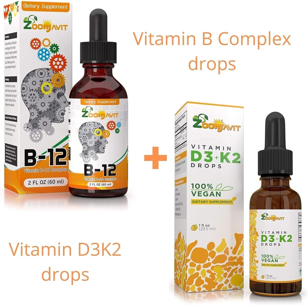 Vitamine B gouttes complexes + Vitamine végétale D3 K2 gouttes