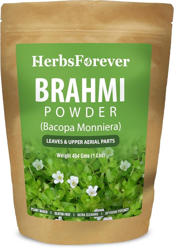 KruidenForever Brahmi Powder I 100% Pure Bacopa Monnieri I Natural Herbal Supplement 