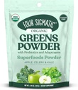 Bốn bản đồ lục địa Sigmatic Greens Powder xanh siêu thực phẩm Powder với chất probioics & Prebioics Super Greens với Moringa, Chaga & Turkey Tie (4.94 độ).
