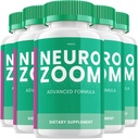 (5 Pack) Нейро Zoom Brain Boost Supplement, Нейро Zoom Advanced Memory Support Formula, Нейро Zoom Таблетки Nootropic, NeuroZoom Відгуки (300 Капсули)