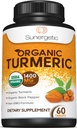 USDA Certified Organic Turmeric Supplement - termasuk Organik Turmeric & Organic Black Pepper - 1.400mg Turmeric per Serving - 60 Count (Paket 1)