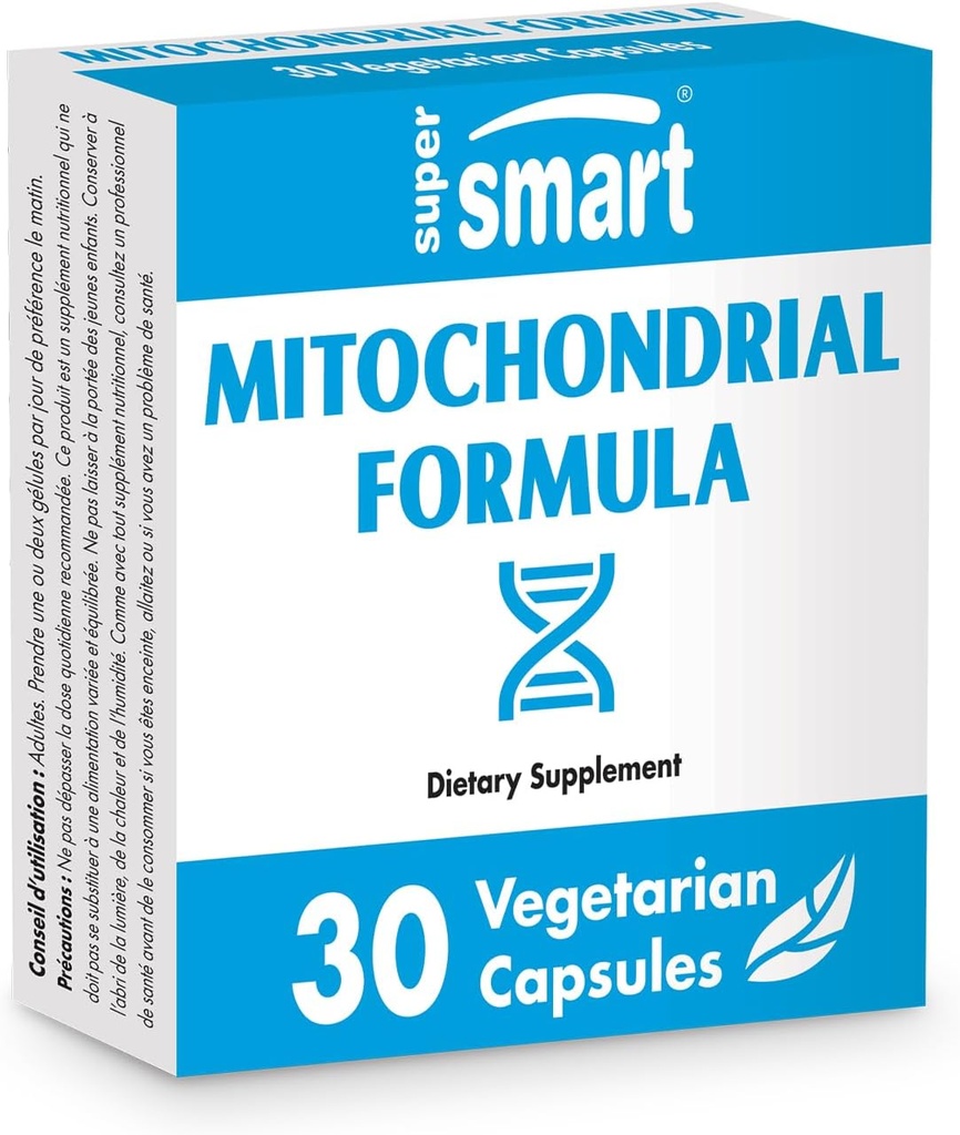 SuperSmart - Mitochondriální vzorec (Advanced Formule) - s PQQ, R-Lipoic acid, acetyl-L-karnitin - Mitochondrial dodatek 124; Non-GMO & gluten zdarma - 30 Vegetariánské kapsle