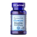 Puritan's Pride Premium Ultra Mega Biotin 10,000mcg, Dietary Supplement for Healthy Hair, Skin, Nails, and Energy Metabolism Support, 100 Day Supply, 100 Rapid Release Softgels