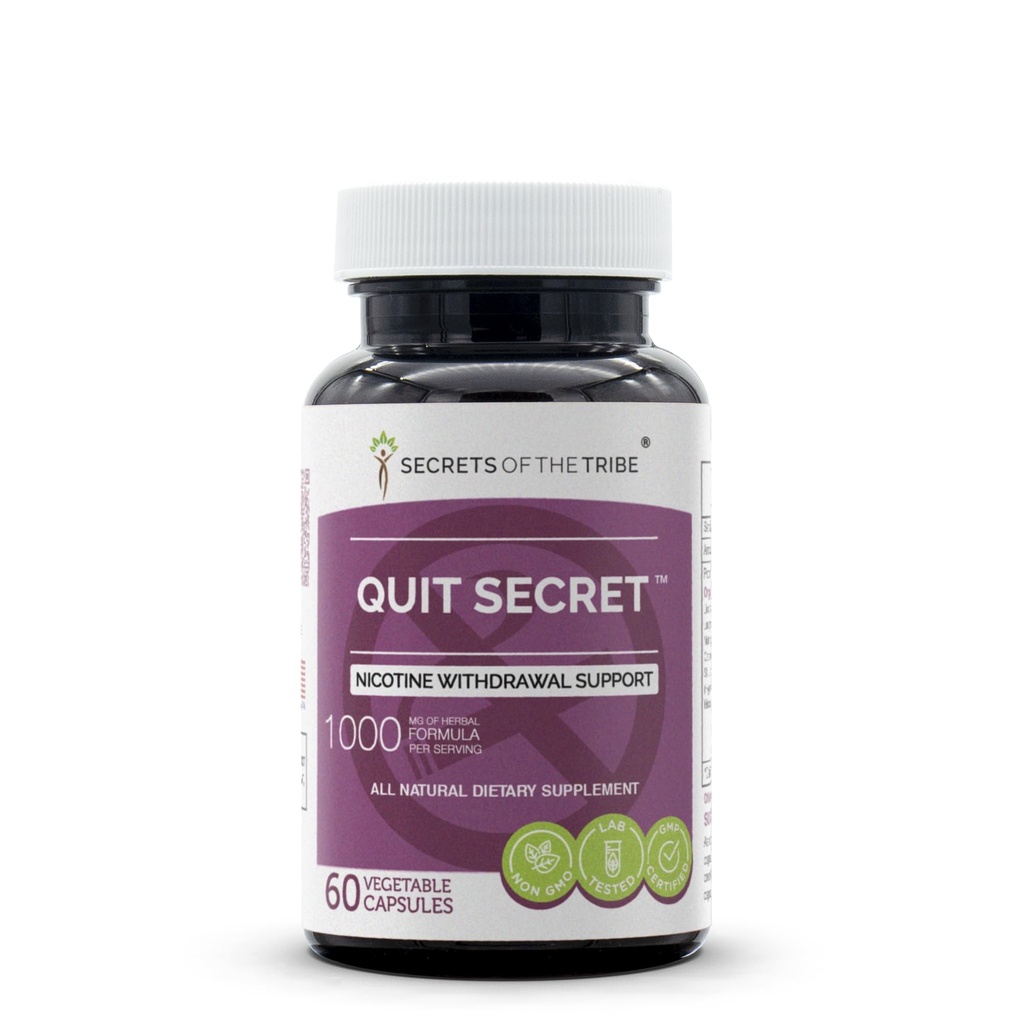 Secrets of the Tribe - Quit Secret, Nicotine Withdrawal Support, Herbal Supplement Blend (60 Capsules)