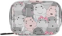 Pill Box Hippo Cartoon 7 Day Pill Case Travel Pill Organizer Bag med Zipper Portable Weekly Vitamin Medicine Supplement Holder Pouch Bag