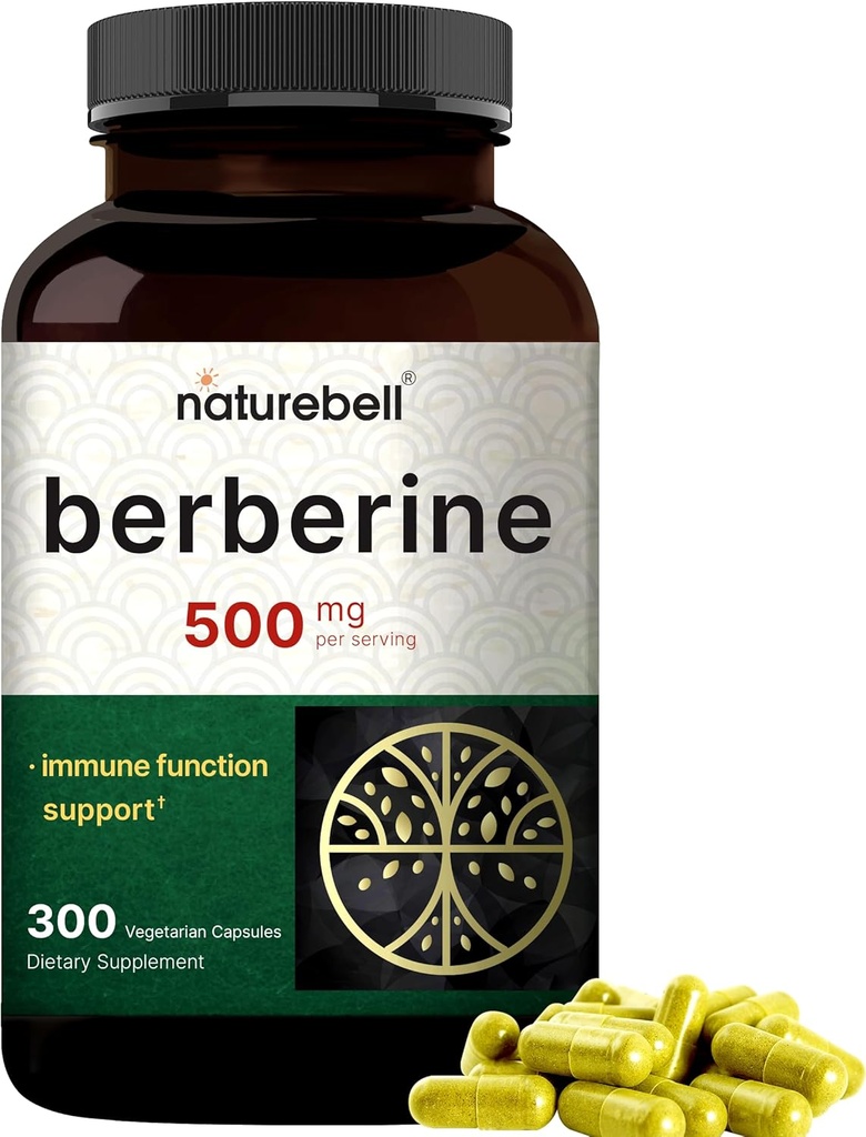 NatureBell Berberine Appliment 500mg  по 300 Veggie капсули, 97% Pure Berberine HCL . . . . . 5:1 Root Extract . .