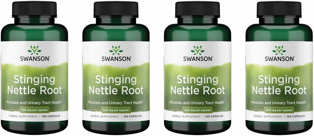 Swanson Stinging Nettle Root (Urtica Dioica) - 草药补充剂 - (100 Capsules, 500毫克)(4包)