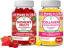 Lunakai Ženy Multi a Collagen Gummies Combo - All-Natural Supplements, Gluten-Free, No Corn Sirup 60 ct Kolagén a 60 ct Dámske Multivitamín - 30-Day Supply
