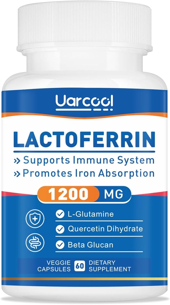 Lactoferrin 1200mg 健康免疫支持补充剂 -- -- 无糖、蔬菜 -- -- 60软胶