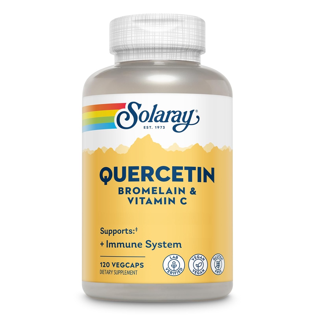 SOLARAY QBC Plex | Quercetin & Bromelain Plus Vitamin C | Year Round Immune Function & Respiratory Health Support | Non-GMO & Vegan | 120 VegCaps