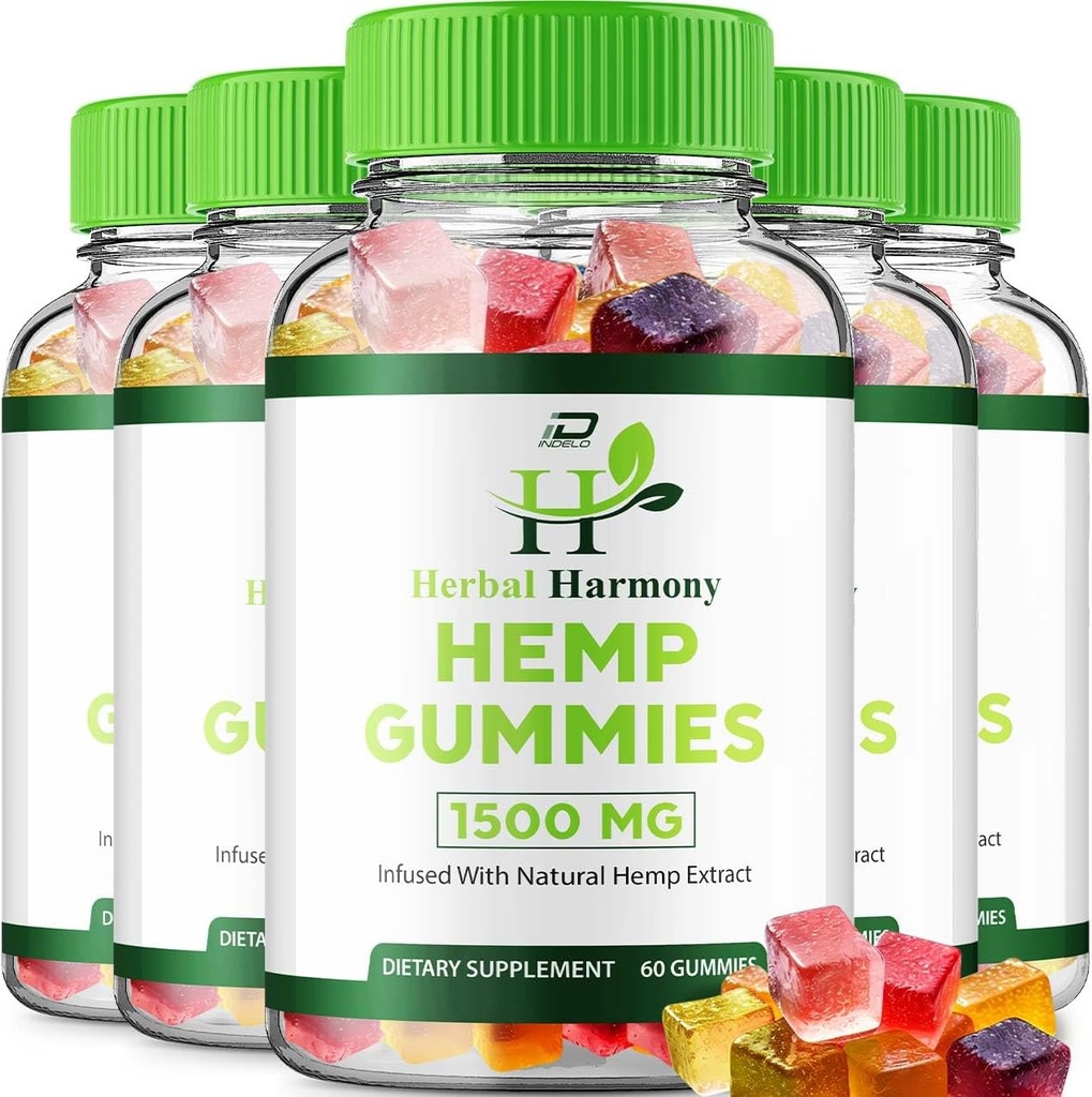 Erbal Harmony Gummies per gli uomini e le donne - Herbal Harmony Gummy, Arbal Harmony Infuso con Estratto di canapa, Herbal Harmony naturale Hemp Supplement Recensioni (5 Pack - 300 Gummies)