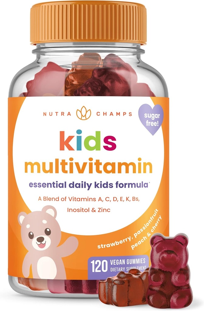 NutraCamps Nois Multivitamin Grudeus  Sugar Free 120 Gummyaminas per a nens, Vegan & No-MOberberberry, Passaionfred, Poleach i Cir