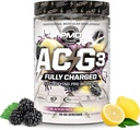 PMD Sports ACG3 Напълно зареден - Electrifing Pre Workout Powder - Висока енергийна и помпа Pre Тренировка за мъже и жени с цел повишаване на фокуса, издръжливост и производителност - BlackBerry Lemonade (30-60 сервис)