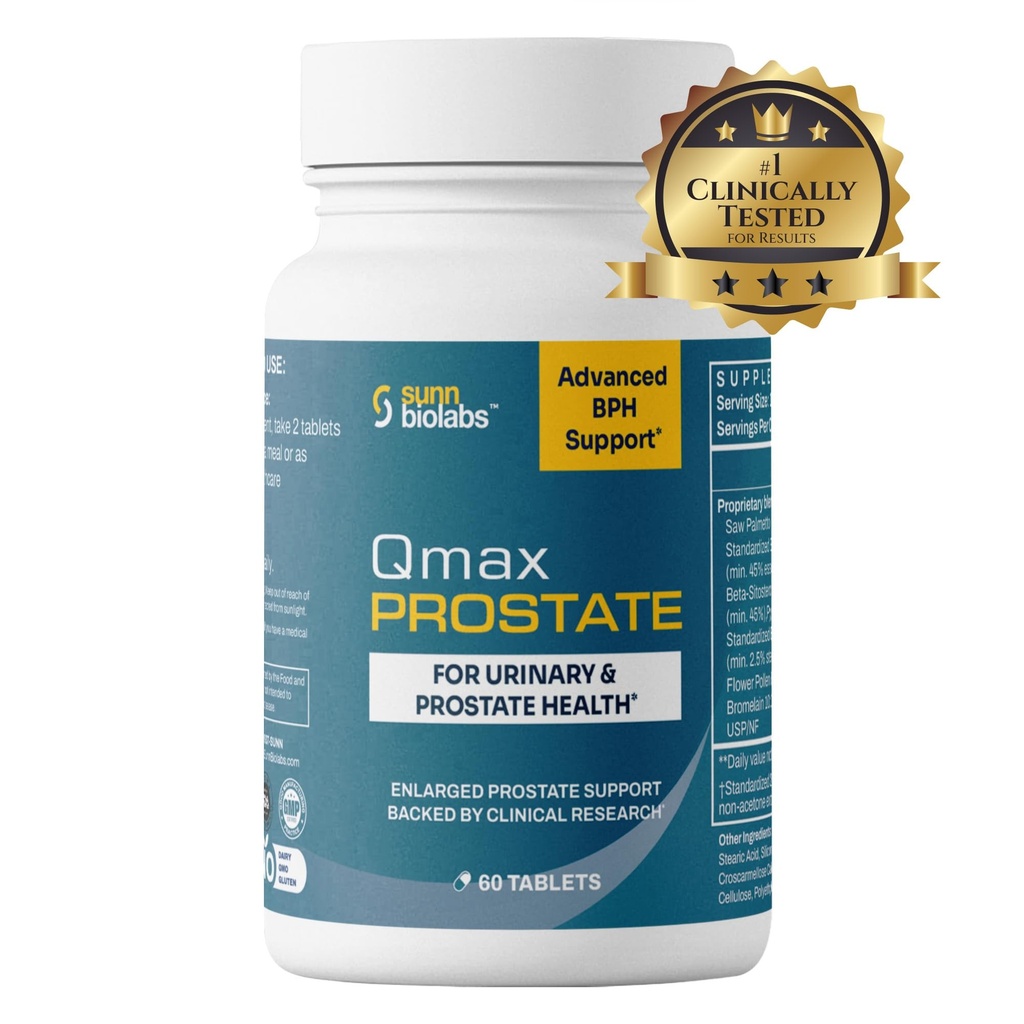 Qmax Prostate with Premium Saw Palmetto - Urologists Recommeded | Supplement for BPH, Enlarged Prostate, and Urinary Flow Support - Prostate Health for Men